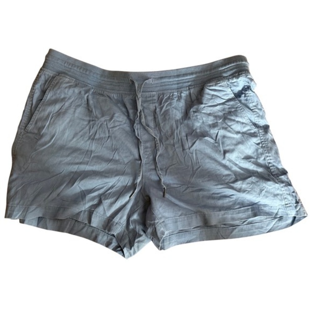 Orvis Mens XXL Blue Linen Blend Elastic‎ Waist Drawstring Utility Shorts - Picture 2 of 6